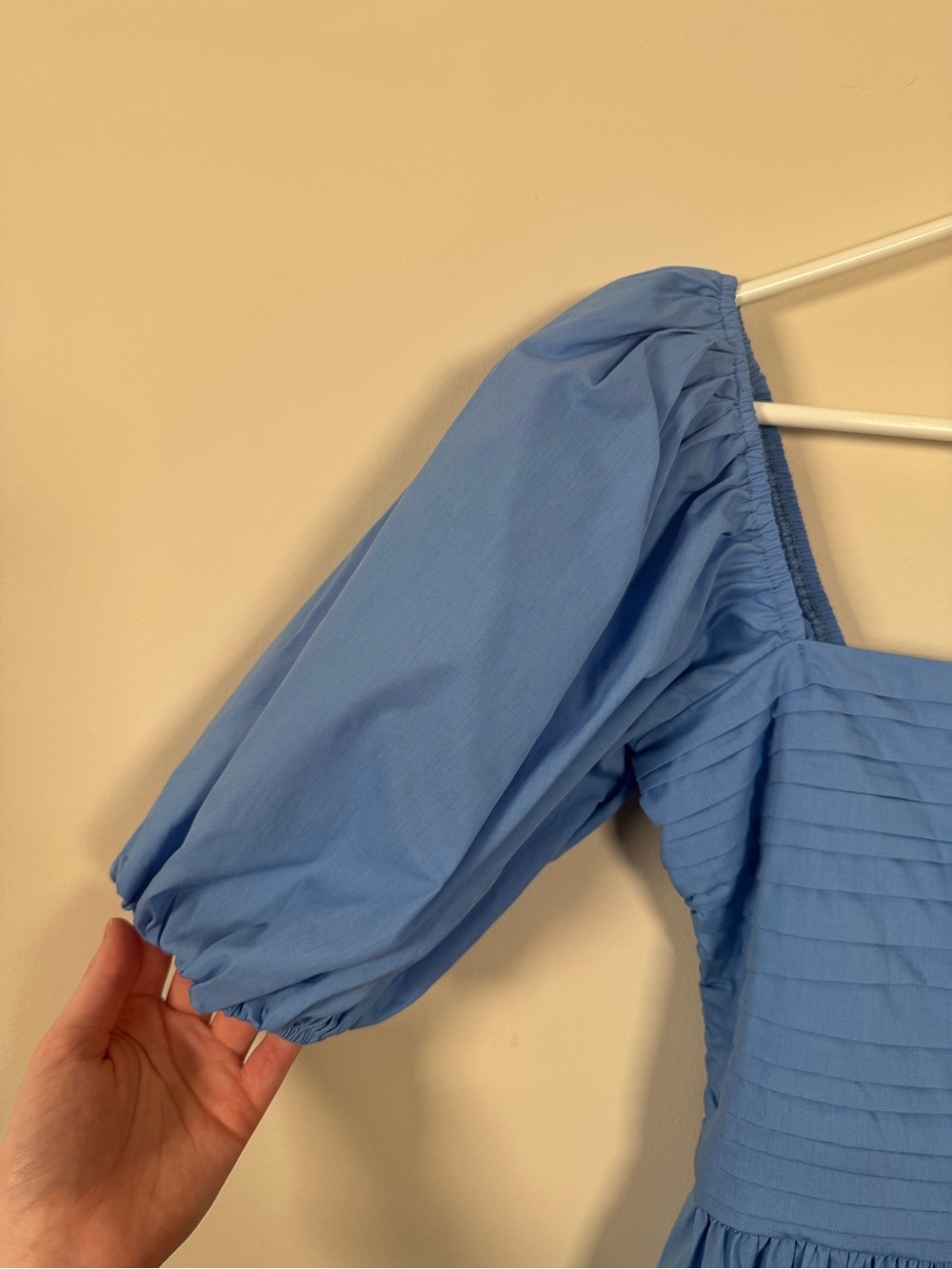 Abercrombie & Fitch Emerson Poplin Puff Sleeve Mini Dress, Blue, Small, Like New - Picture 11 of 16